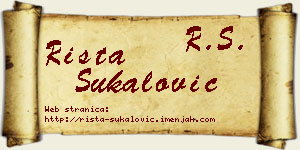 Rista Šukalović vizit kartica